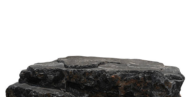 istock Rock Mountain, Stone Podium, Cliff granite rock Isolated on white background 2236037096