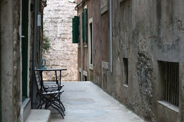 Picturesque Mediterranean street in Sibenik, Croatia.