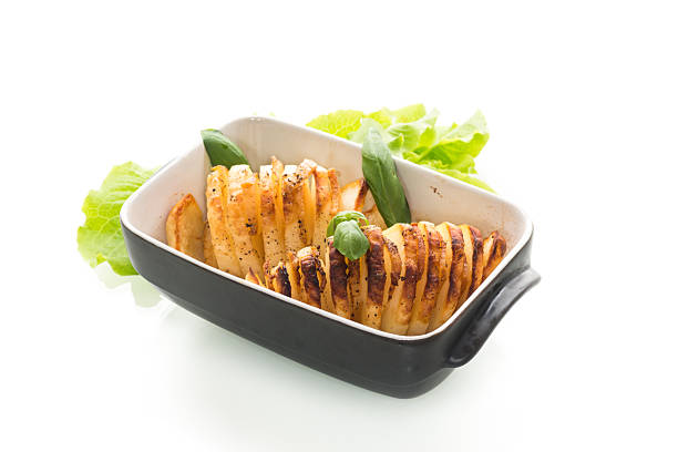 A hearty dish - potatoes from the oven with lard.