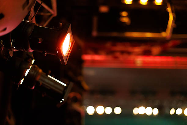 istock Lighting equipment illuminates a performance stage during an evening event in a vibrant theater setting 2236051349