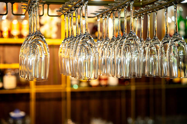 istock Hanging glass rack in a bar 2236053138