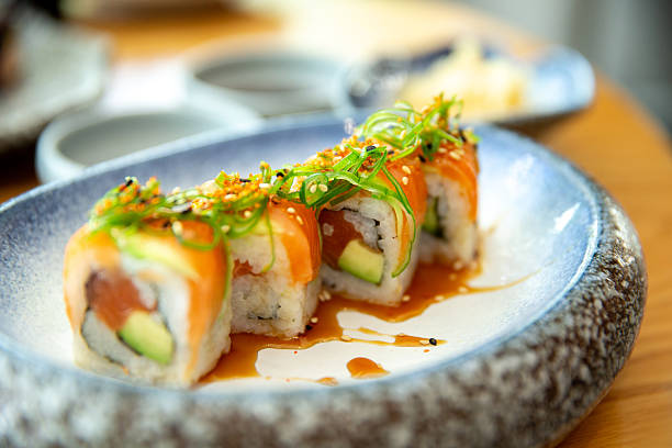 California rolls with smoked salmon