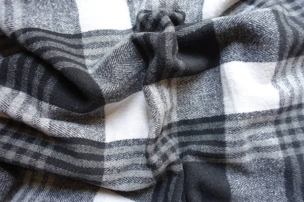 istock Soft folds on black and white checkered cotton flannel fabric 2236054161