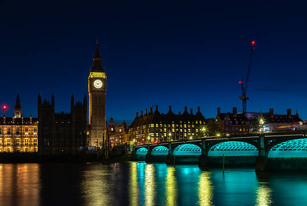 A picture of the Big Ben and the Westminster Bridge on the Thames.