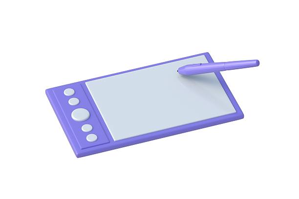 Drawing tablet with stylus isolated on white background. Digital device. 3d render