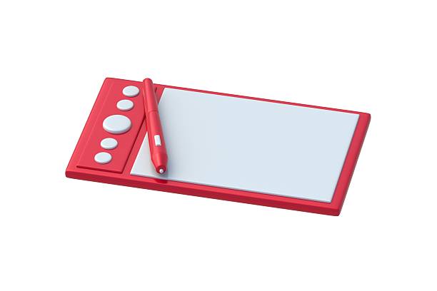 istock Blank graphic tablet with stylus isolated on white background. Digital device. 3d render 2236062728
