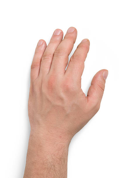 istock Top view of a male hand isolated on a white background. 2236067783