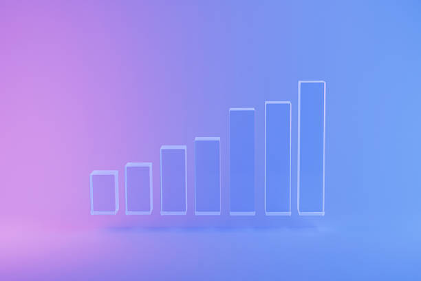istock Neon 3d bar chart on pink blue gradient background, symbolizing growth, success, business development, financial progress, and positive results.Fintech success, creative idea 2236079538