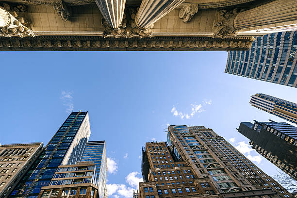 istock Architectural View Featuring Skyscrapers and Classical Columns in New York City, USA 2236081392