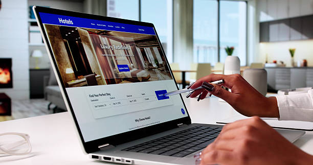 Woman Booking Hotel Online