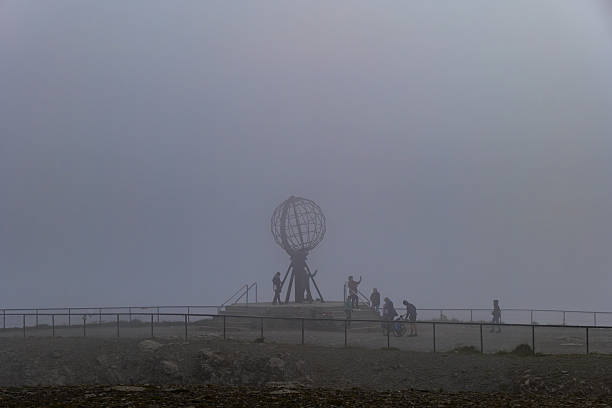 Nordkap in Norway foggy landscape