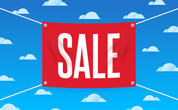 Sale red business hanging sign.