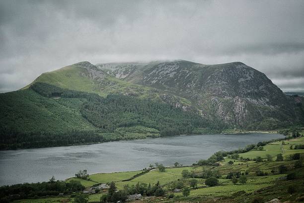 Looking over the Llyn Cwellyn and the Welsh mountains of Snowdonia National Park from the Snowdon Rangers Path