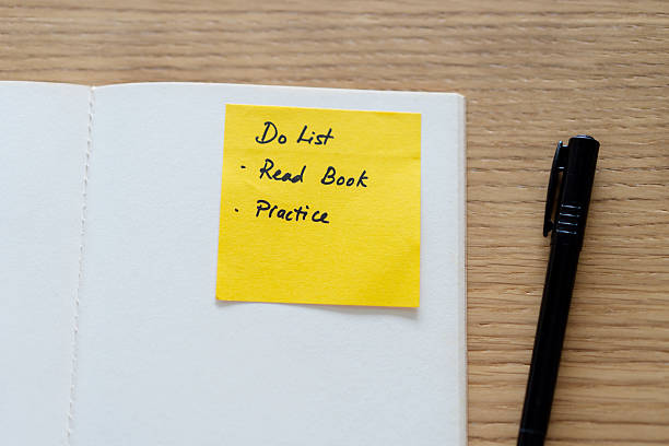 close up of a note paper on white background