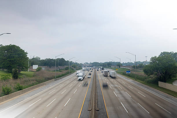istock Busy Highway on a Cloudy Day 2236104469