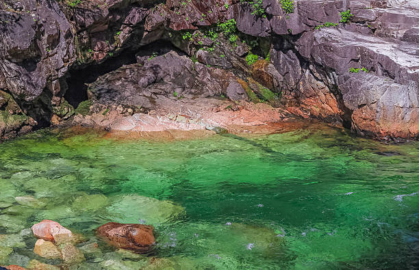 istock A flowing rocky river, green water of mountain river stream 2236107021