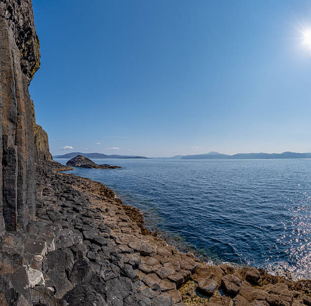istock Staffa Island – Basalt formations in blue sea, August 2236113074
