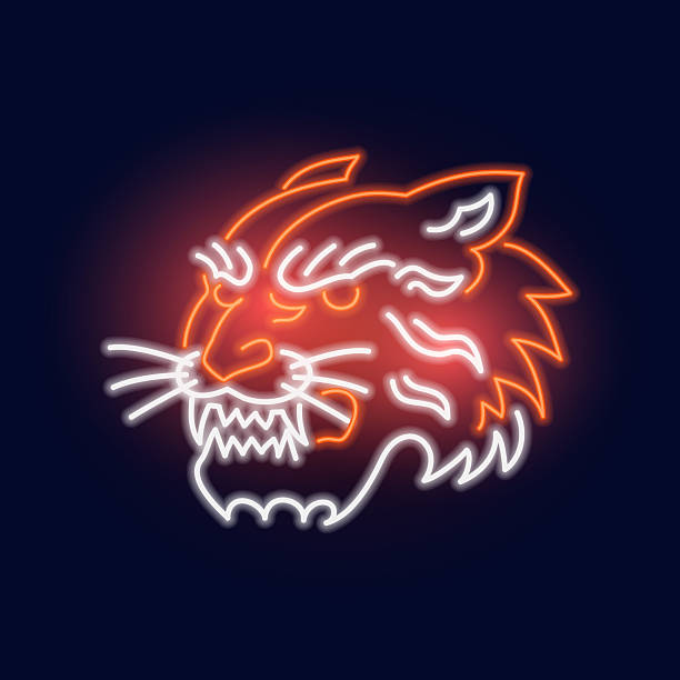 istock Fashion tiger, asian animal neon sign 2236114506