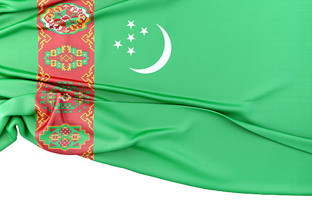 Flag of Uyghur printed on a paper sheet.