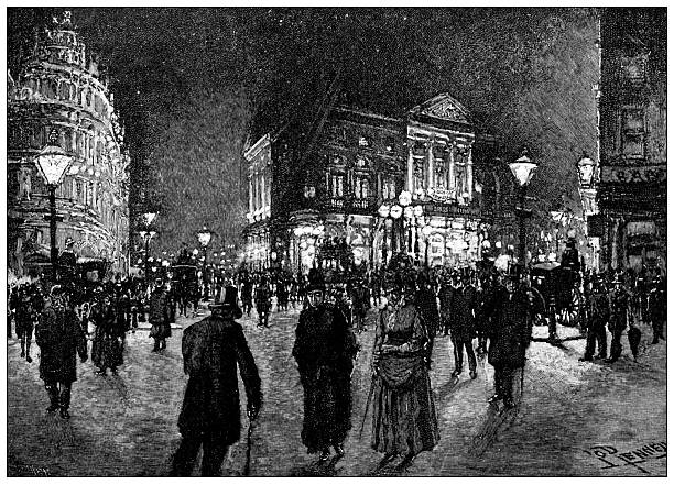 Antique magazine image: London Music Halls, The Pavilion, Piccadilly Circus