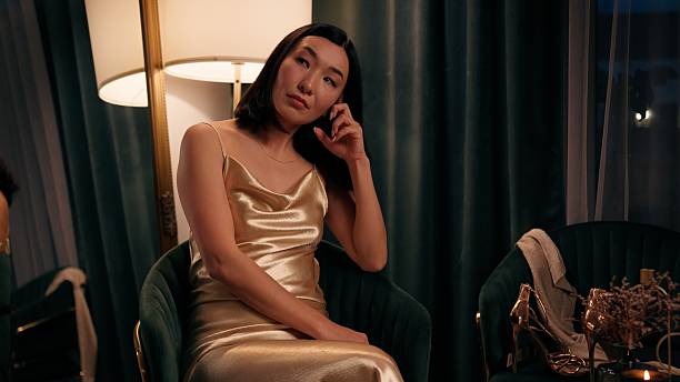 istock Sad upset frustrated pensive thinking thoughtful pondering disappointed depressed beautiful Asian Korean gorgeous woman Chinese lady Japanese girl female at home evening fashion style think problem 2236118149