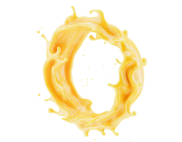 istock orange juice splash isolated on white background. 3d render 2236126869