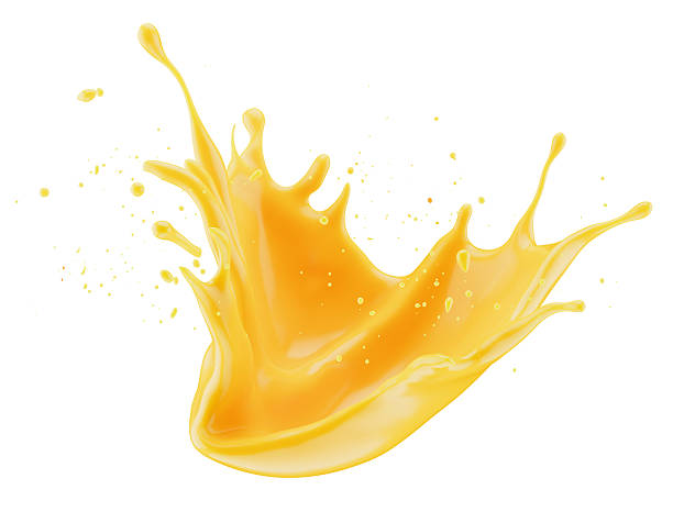 istock orange juice splash isolated on white background. 3d render 2236127069