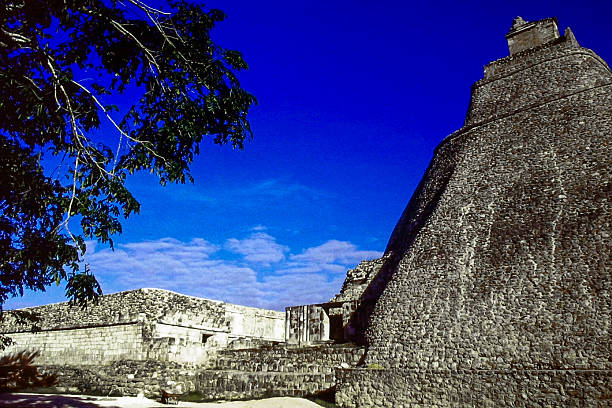 Close-up view of the walls in the Mayan ruins at Chichén Itzá, Mexico