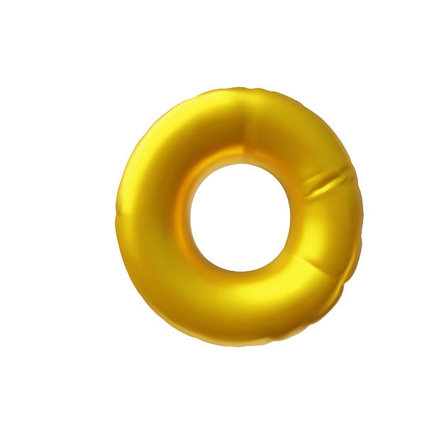 istock English alphabet letter o from foil golden inflated balloon, 3D vector render type symbol air figure, puffy font sign 2236132486