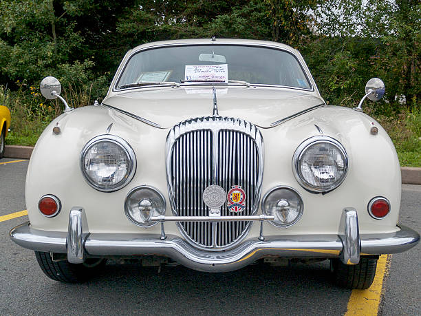 Vintage car convertible - door handle in focus