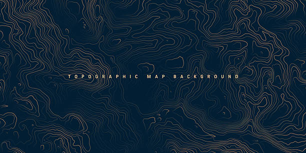 istock Colorful topographic map with contour lines. Geographic terrain grid, relief height elevation. Ground path pattern. Travel and navigation, cartography design element. Vector illustration 2236134212