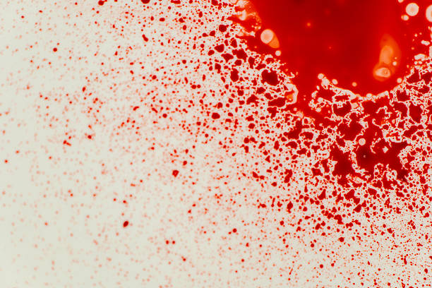 Close-Up of Red Paint Splatter on White