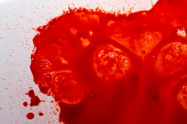 Close-Up of a Pool of Red Liquid