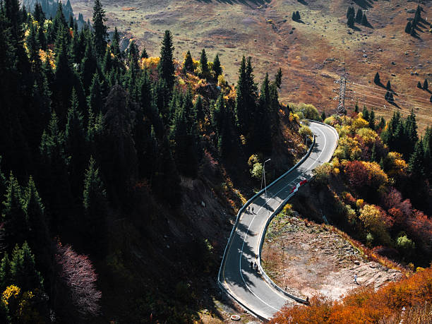 istock The highway is in the mountains, the path is on the mountainside, 2236149507