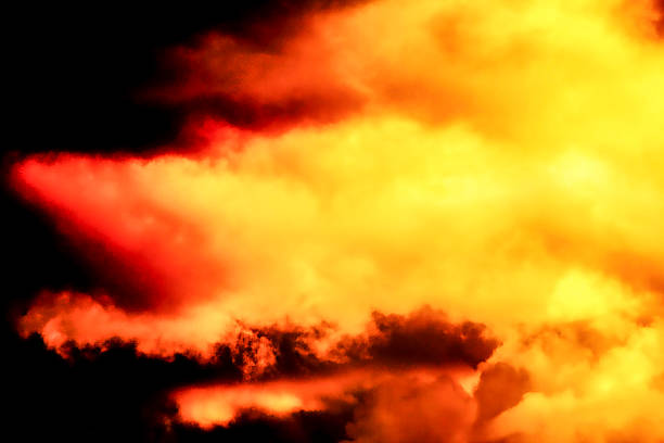 A breathtaking display of orange and yellow clouds, resembling fire in the sky in Sydney, NSW, Australia. (Photo by Tara Chand Malhotra)