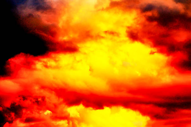 A breathtaking display of orange and yellow clouds, resembling fire in the sky in Sydney, NSW, Australia. (Photo by Tara Chand Malhotra)