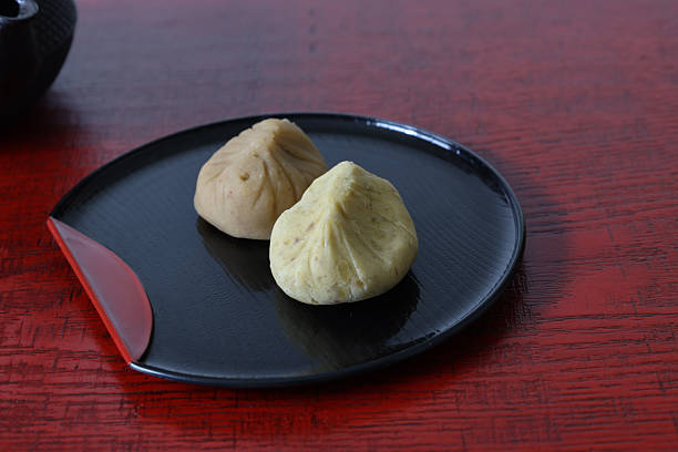 istock Sweet chestnut paste dumpling called Kurikinton in japan on a plate. 2236152442