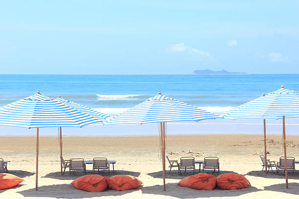 Umbrella and chair in tropical beach