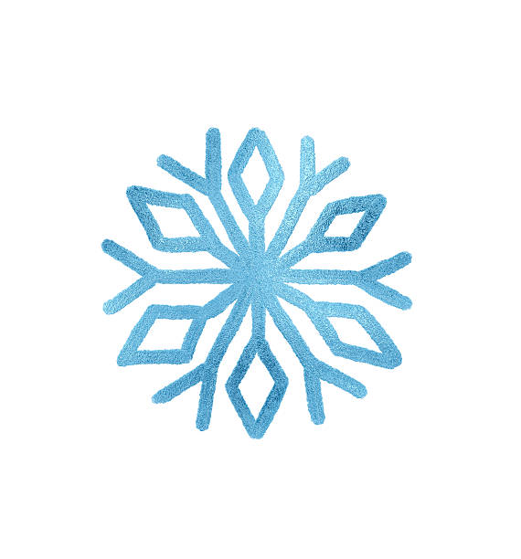 istock A snowflake painted by hand with blue metallic paint. A decorative snowflake made of blue foil... 2236159105