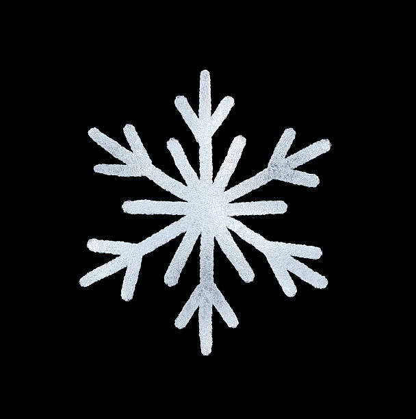 istock A snowflake painted by hand with silver metallic paint. A decorative snowflake made of silver foil.. 2236159126