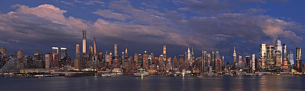 istock New York City skyline illuminated at dusk 2236176509