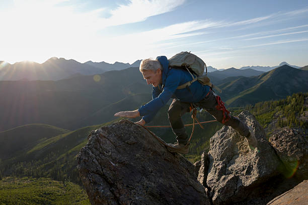 Family climbing trip in the mountains of California