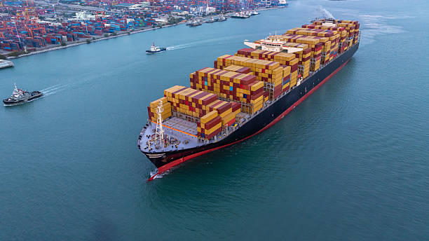 istock Aerial view container ship cargo freight shipping international, Global business freight shipping import export logistic transportation container ship, Container ship cargo sea freight container ship. 2236183583