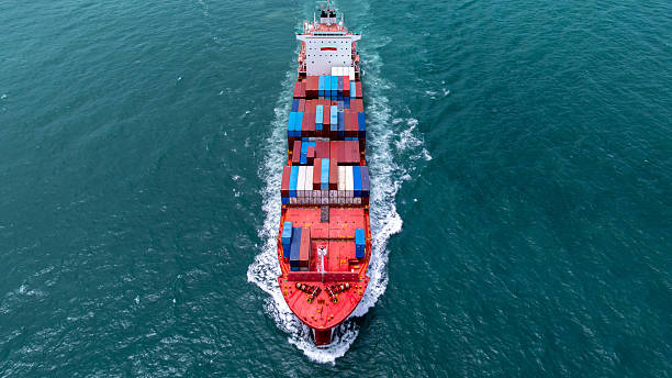 istock Aerial view container ship logistic container cargo, Global business container cargo freight shipping commercial trade logistic transportation international container, Container cargo freight ship. 2236183651