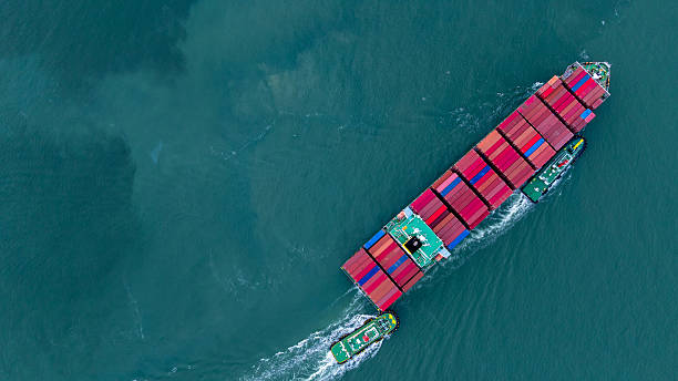 istock Aerial view Container cargo ship or cargo shipping, Global business logistic import and export freight transportation by container cargo ship, Container ship loading cargo freight ship sea freight. 2236184682