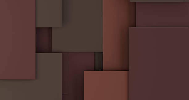 istock Abstract dark brown geometric square background with layered 3D shapes, modern design and minimal style. 2236188154