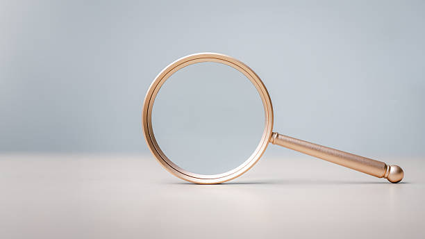 istock Using magnifying glass web search internet. Magnifier finance audit accounting. Magnifier analyzing research. Magnifying glass analyzing target audience marketing Woman job search website. Magnifying. 2236195170