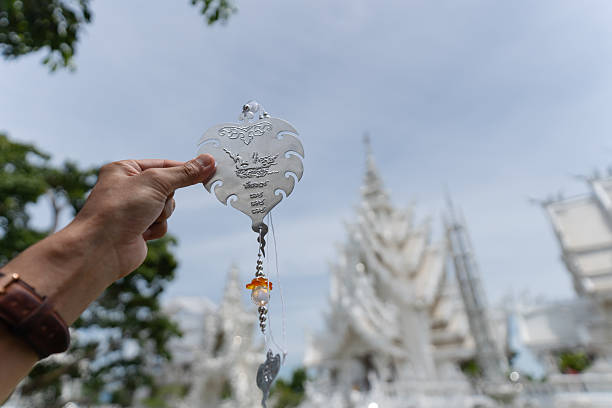 White Temple in Chiang Mai, Northern Thailand. Make a wish. Hope concept.