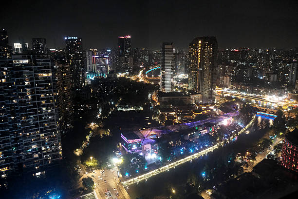 istock Chengdu cityscape at night, Sichuan, China 2236196673