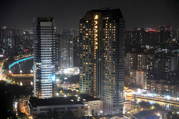istock Chengdu cityscape at night, Sichuan, China 2236196742